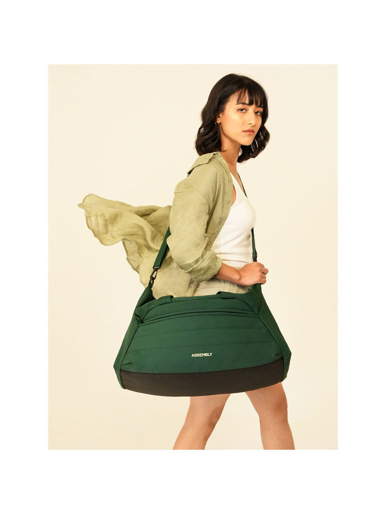 Assembly Premium Polyester Large Duffle Bag (45L)-Weekender Overnight -Green-picture-14