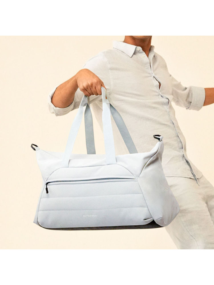 Assembly Premium Polyester Large Duffle Bag (45L)-Weekender Overnight -Light Blue-picture-19