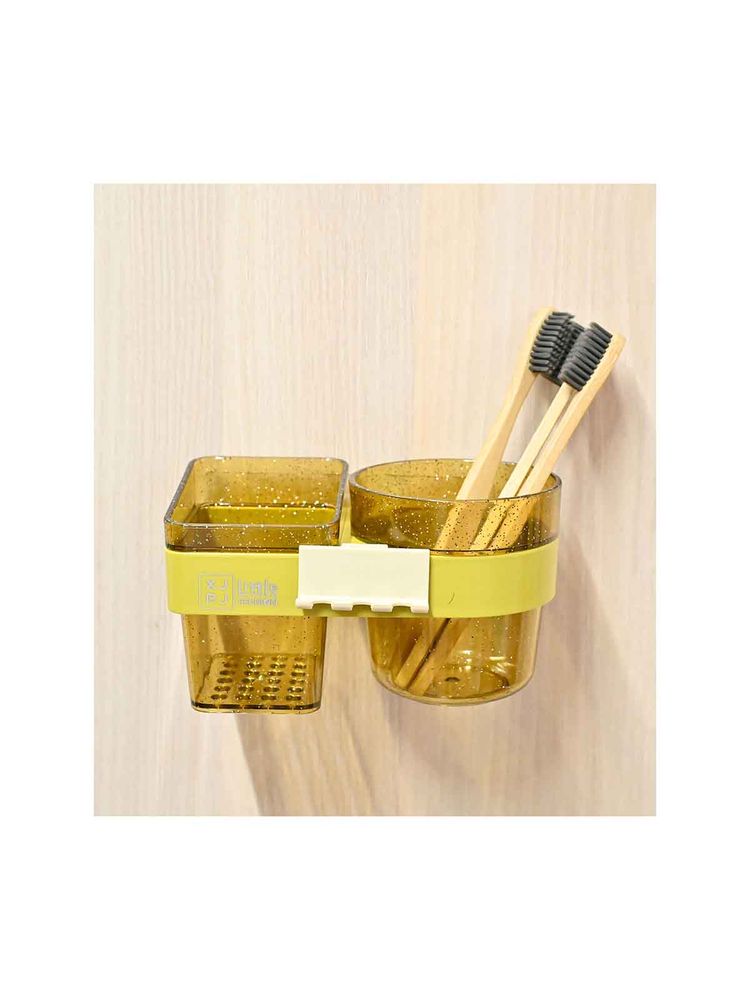 Voncasa Yellow Plastic Bathroom Accessories Holder-image-32