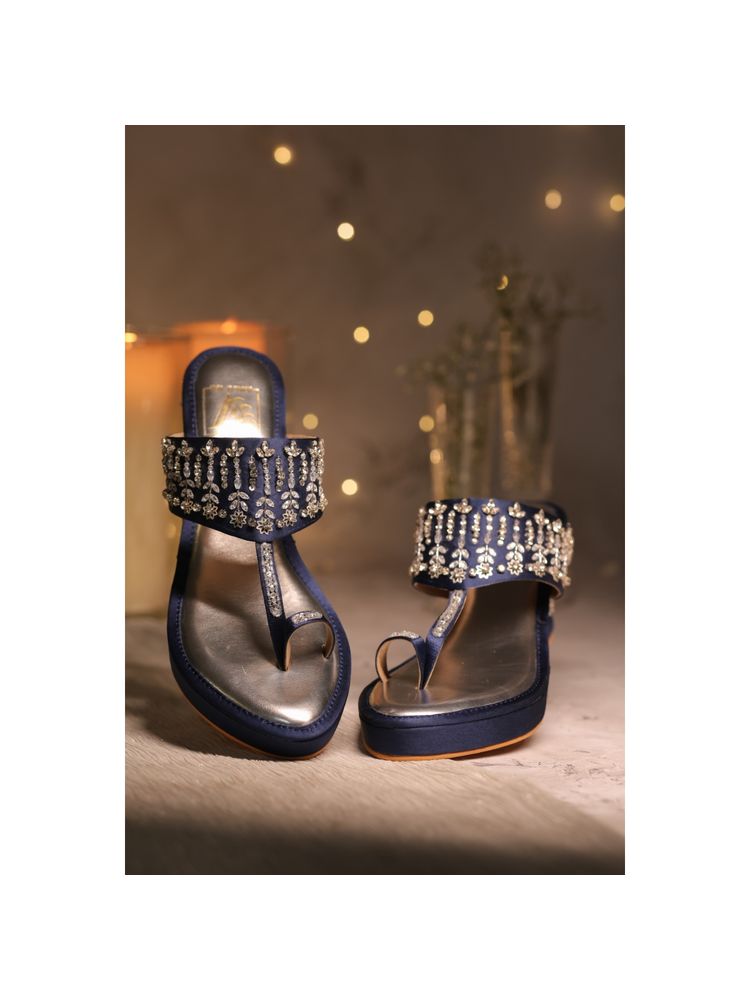 House of Vian Blue Sitarah Wedge Heels-image-30