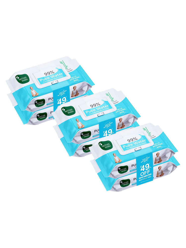 Mother Sparsh 99% Pure Water Baby Wipes - Pack Of 3
