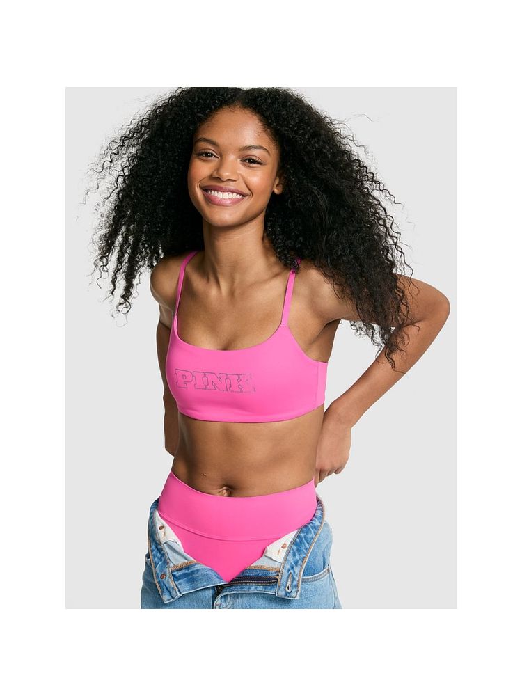 victoria's secret intimates Victoria's Secret PINK Relay Square-Neck Sports Bra-picture-28