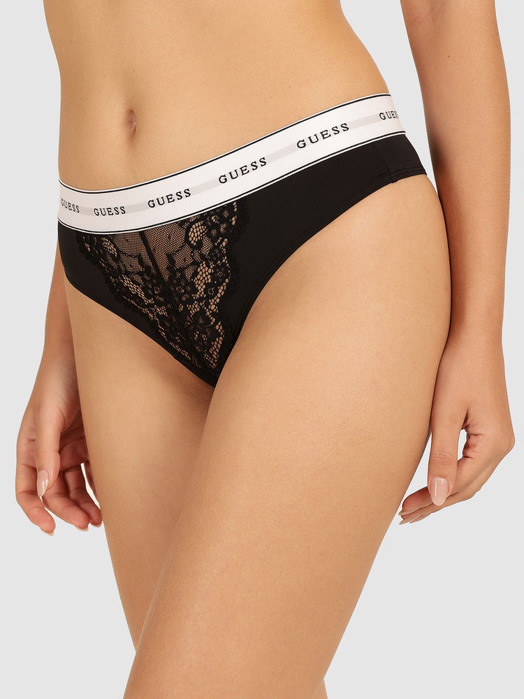 guess fashion Guess Black Polyamide Belle Thong-picture-19