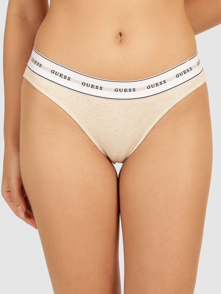 Guess Cream Cotton Brazilian Brief-image-48