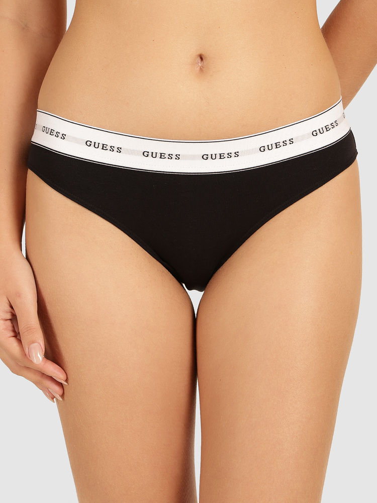 Guess Black Cotton Brazilian Brief-image-49