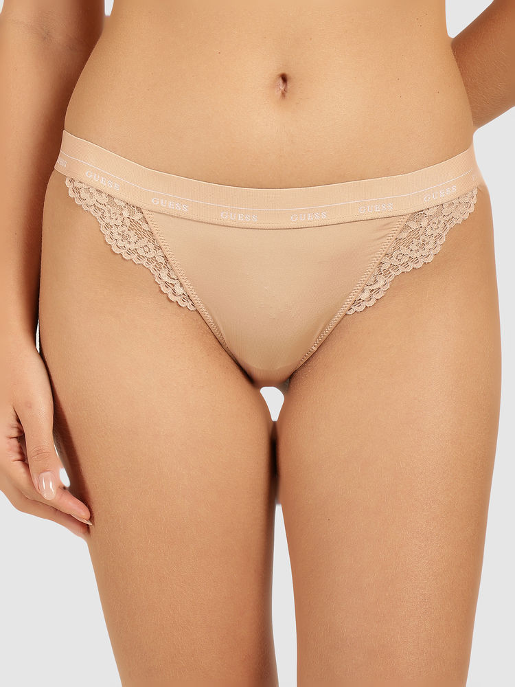 guess fashion Guess Tan Polyamide Belle Low Brazilian Brief-picture-19