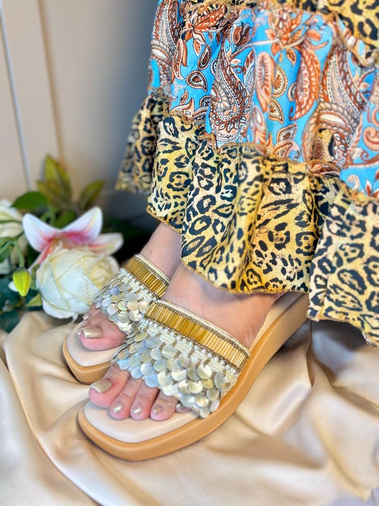 Sandal Stories Mother Of Pearl Embellished Luxe Slip-On Sandals-picture-22