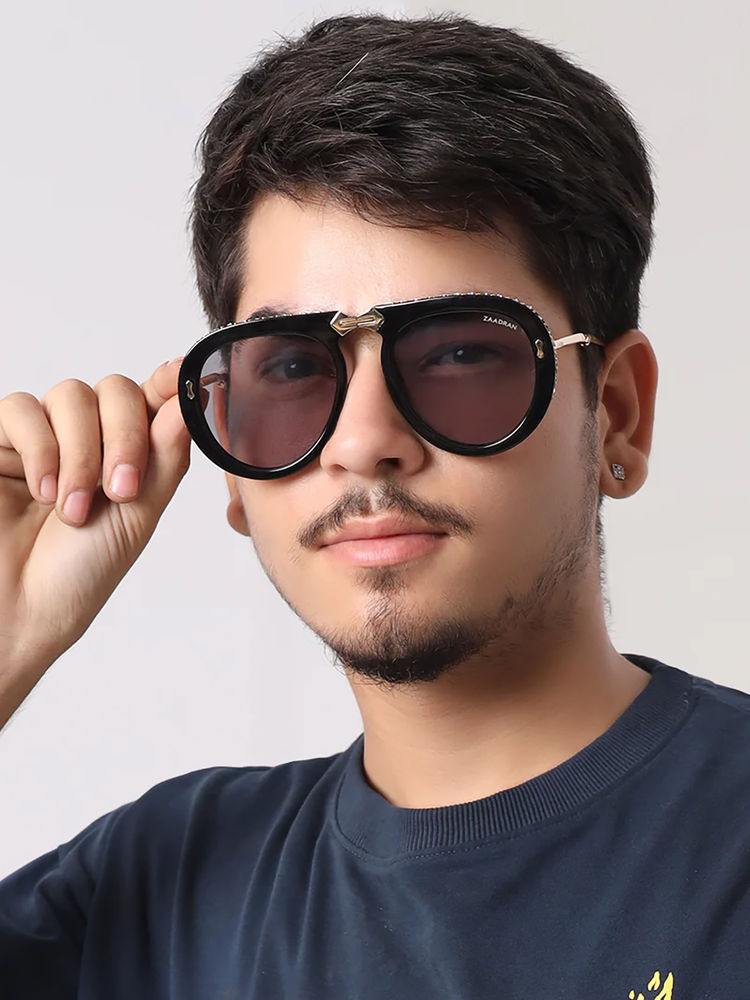 Zaadran Toronto Grey Foldable Aviator Sunglasses-image-13