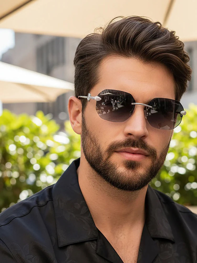 Zaadran Venice Grey Rimless Sunglasses-picture-26