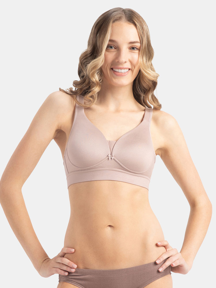 Jockey 1856 Wirefree Padded Soft Touch Microfiber Elastane T-Shirt Bra - Mocha-picture-10