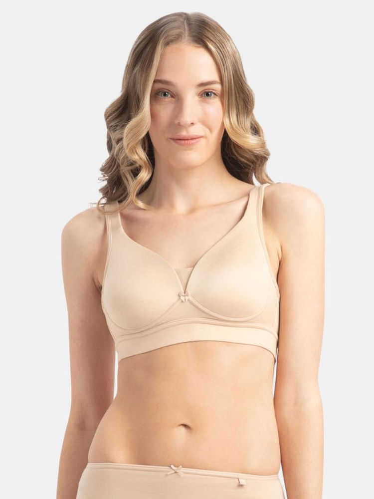 Jockey 1856 Wirefree Padded Soft Touch Microfiber Elastane T-Shirt Bra - Skin-picture-11