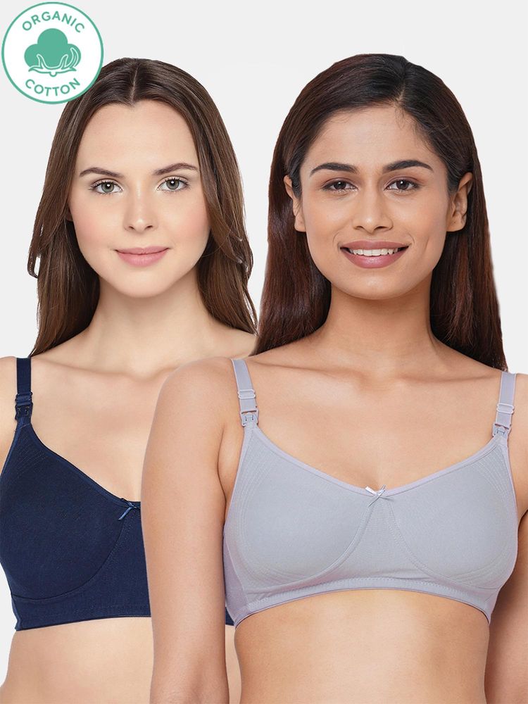 Inner Sense Bamboo Cotton Non-Padded Full-Coverage Side Support Maternity Bra (Pack Of 2)-picture-33