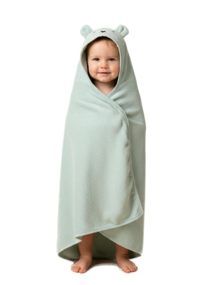 Creeva Cuddle Baby Hooded Bath Towel - Columbia Blue (L)-image-34