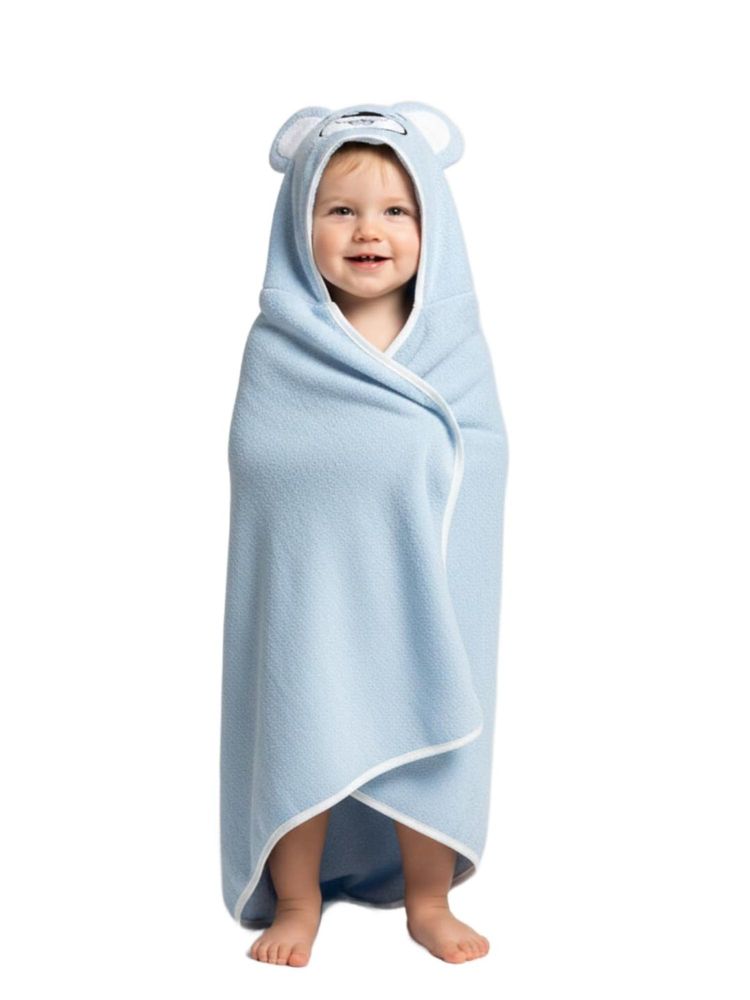 Creeva Cuddle Baby Hooded Bath Towel - Light Blue (L)-image-5