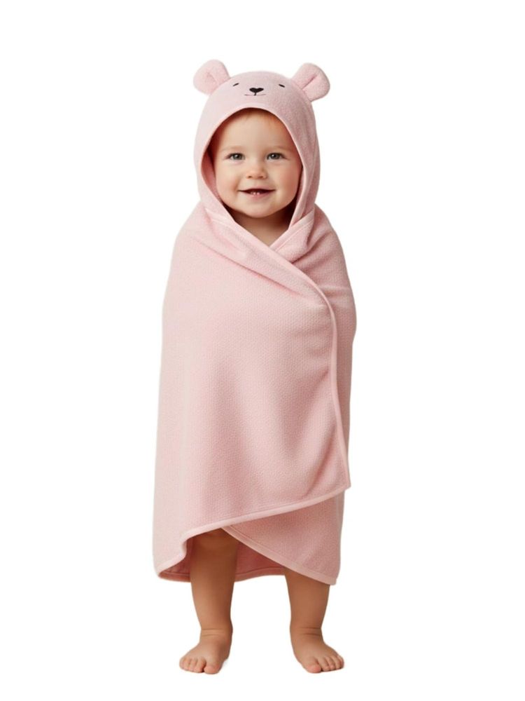 Creeva Cuddle Baby Hooded Bath Towel - Baby Peach (L)-picture-16
