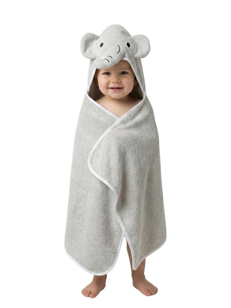 Creeva Cuddle Baby Hooded Bath Towel - Grey (L)-picture-28