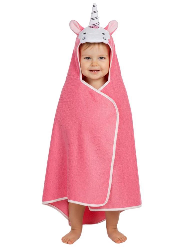 Creeva Cuddle Baby Hooded Bath Towel - Pink (L)-picture-40