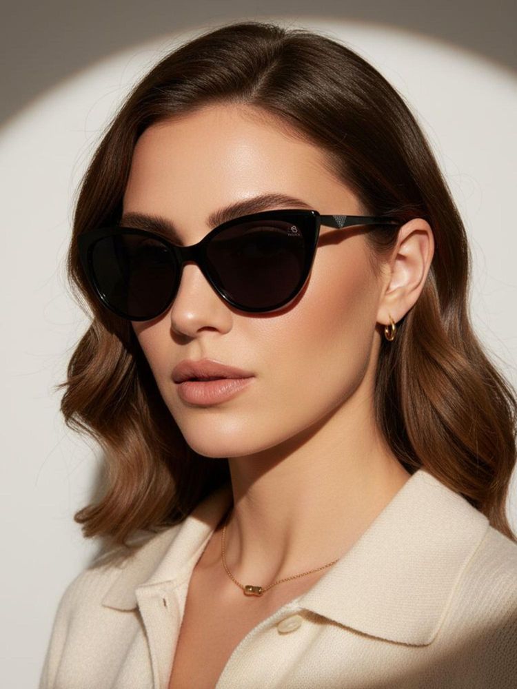 Eyejack Women Cat Eye Black Frame & Lens Sunglasses - 35004CL899 (55)-picture-28