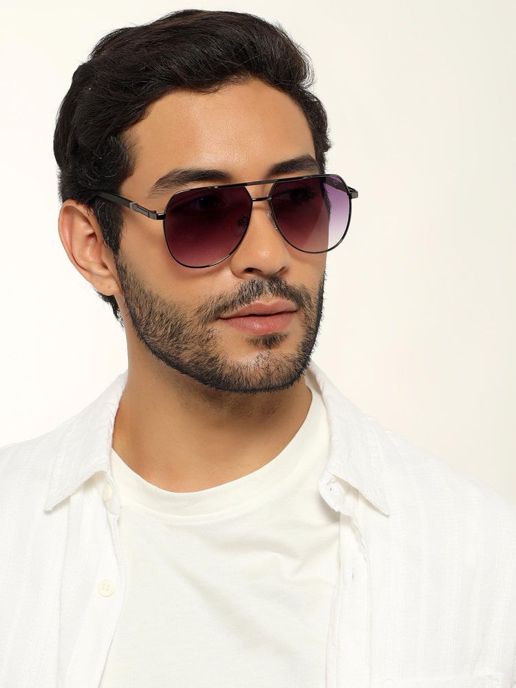 Eyejack Unisex Aviator Grey Frame Purple Lens Sunglasses - 7008CL870 (58)-image-34