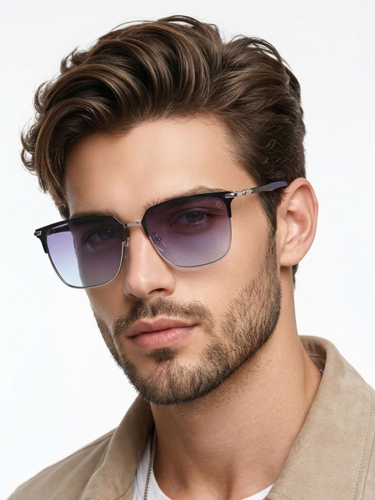 Eyejack Unisex Square Silver Frame Grey Lens Sunglasses - 7021CL854 (54)-image-30