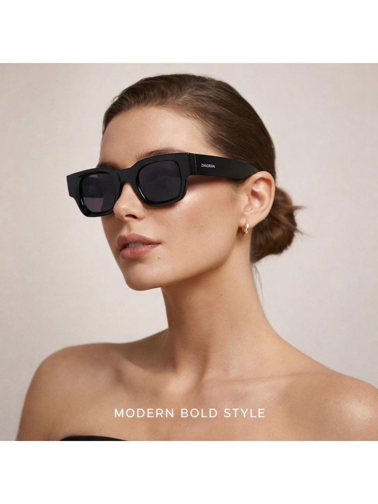 Zaadran Unisex Barcelona Black Lens Sunglasses (58)-picture-16
