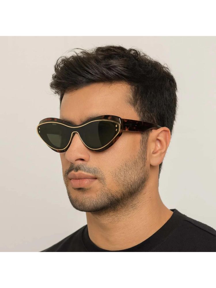 Zaadran Unisex Curve Green Lens Sunglasses (54)-image-14