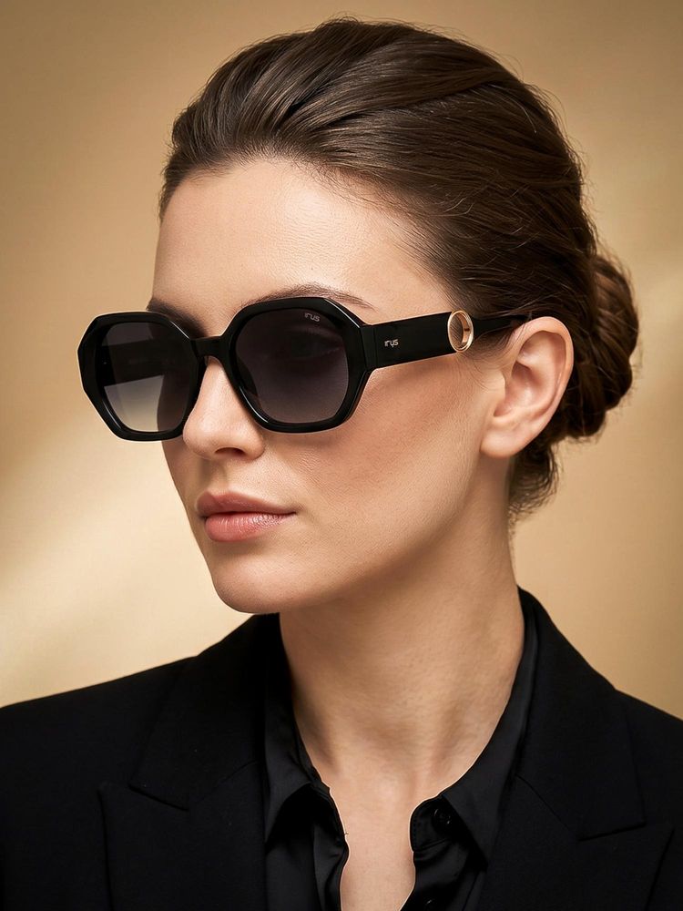 IRUS Women 100% Uv Protected Hexagon Grey Lens Sunglasses (51)-picture-12