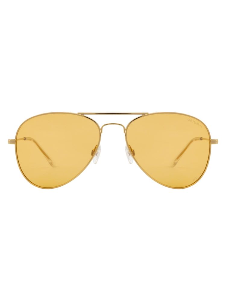Opium Eyewear Unisex Lightweight Polarised & UV Protected Aviator Orange Lens Sunglasses (57)-image-12