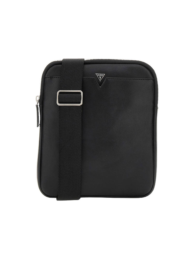 guess fashion Guess Black Solid Firenze Flat Crossbody Bag-picture-28
