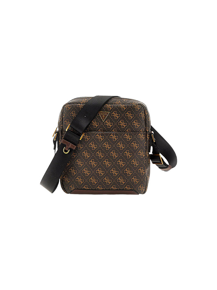 guess fashion Guess Brown Printed Torino Top Zip Crossbody Bag-picture-22