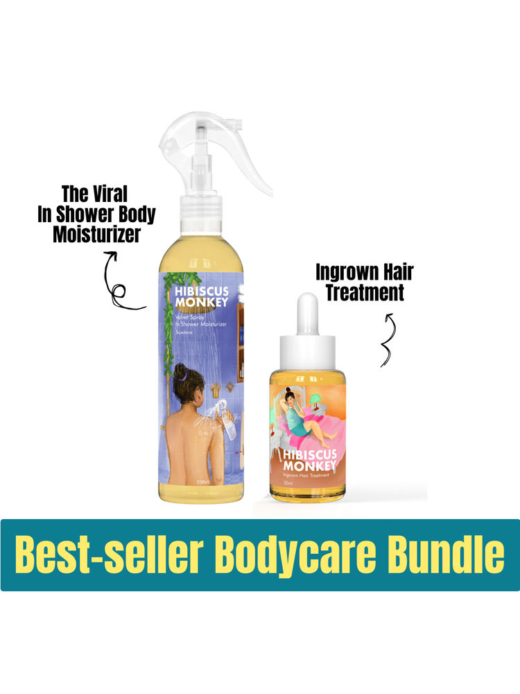 Hibiscus Monkey Velvet Spray & Ingrown Hair Treatment Bundle For Dry Skin & Bumps