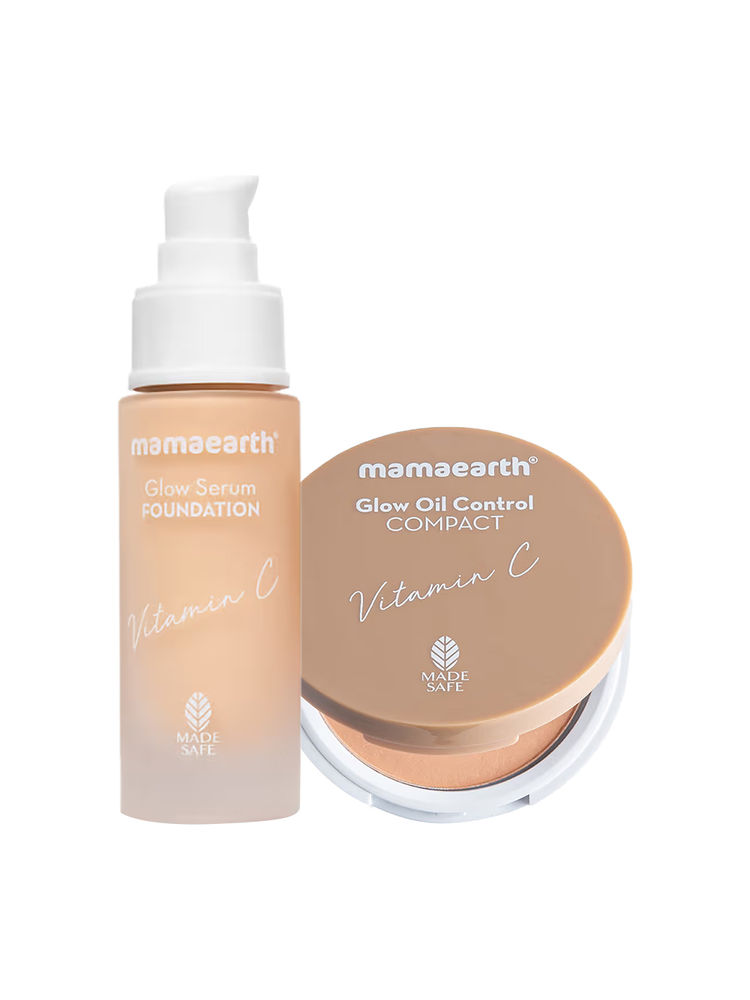 Mamaearth Everyday Glow Serum Foundation + Glow Oil Control Compact Combo - Ivory Glow-picture-17