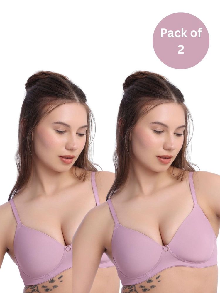 bodyline Andie Polyamide T-Shirt Bra - Lavender (Pack of 2)-picture-23
