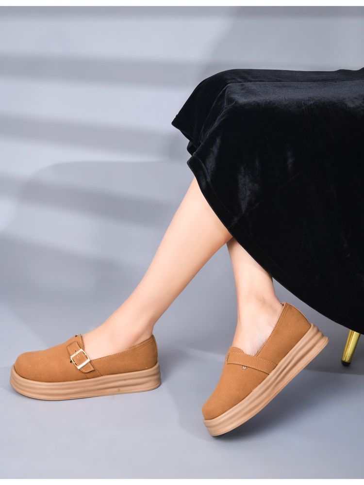 SHUZ TOUCH Women Tan Loafers-picture-32
