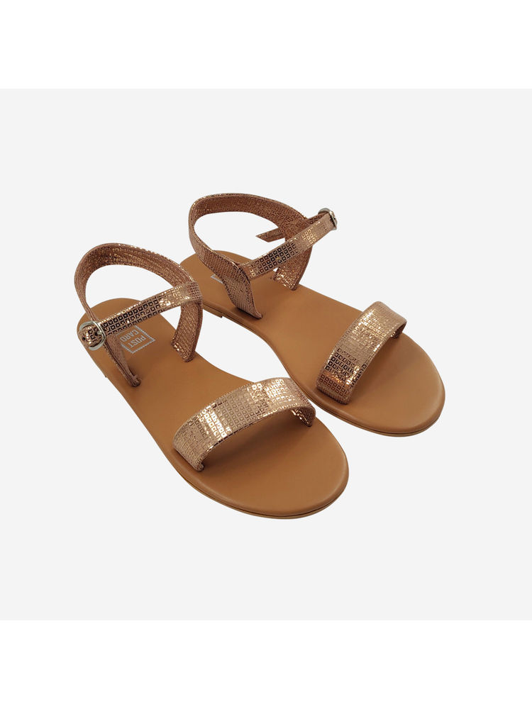 postcard Post Card Dahlia - Tan Rosegold Flats Sandals-picture-12