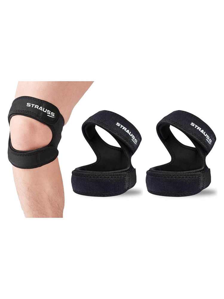 Strauss Pack of 2 Black Dual Strap Patella Knee support-image-12