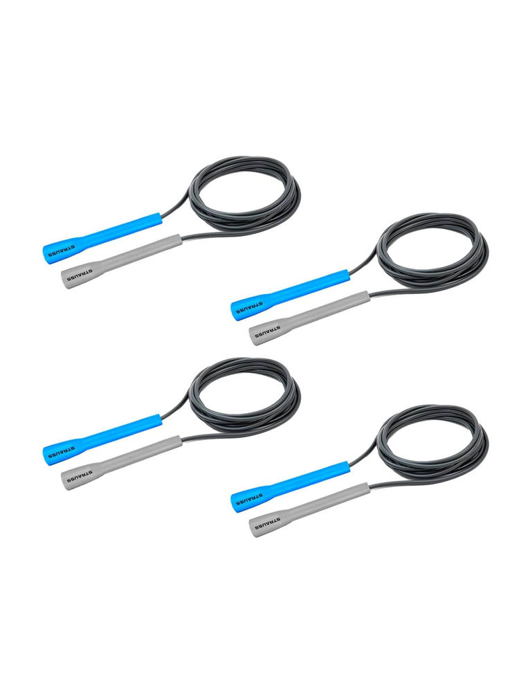 Strauss Pack of 4 Adjustable Skipping Rope - (Blue & Grey)-picture-37