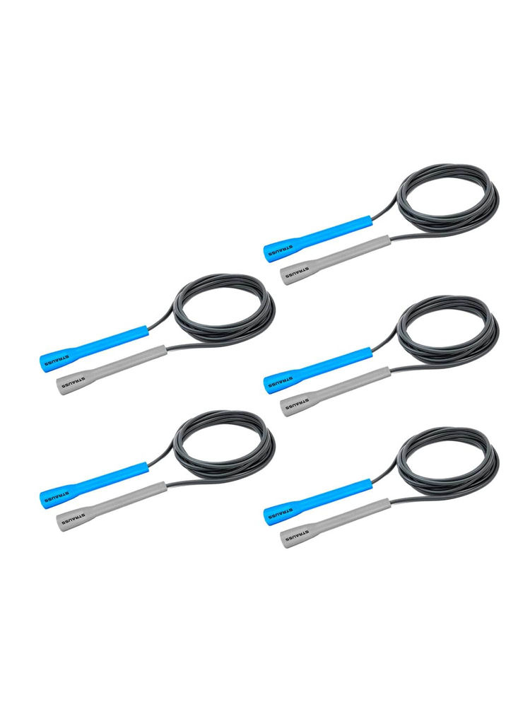 Strauss Pack of 5 Adjustable Skipping Rope - (Blue & Grey)-picture-11