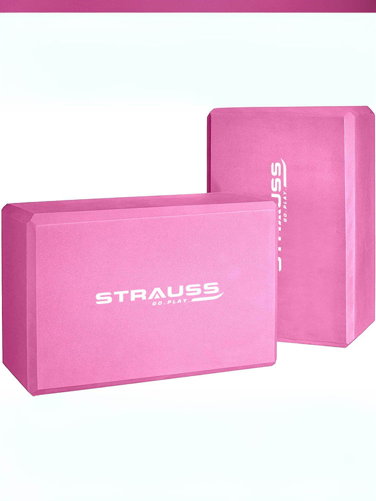 Strauss Pack of 2 Yoga Block - Pink
