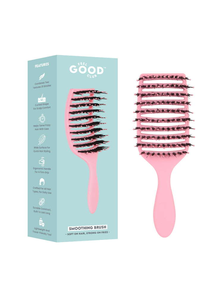 Feel Good Club Pink Smoothing Paddle Brush For Hair Frizz-Control Quick Detangling & Daily Styling-picture-18
