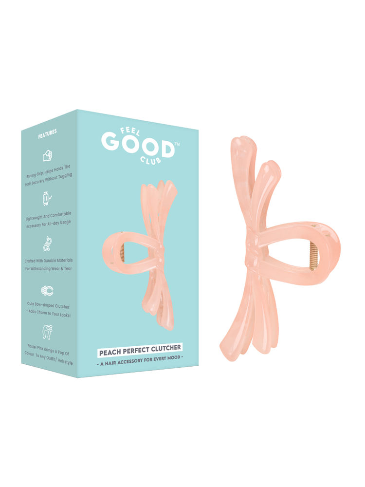 Feel Good Club Peach Perfect Hair Clutcher - Hair Claw Clip Accessory For Strong Hold And Styling