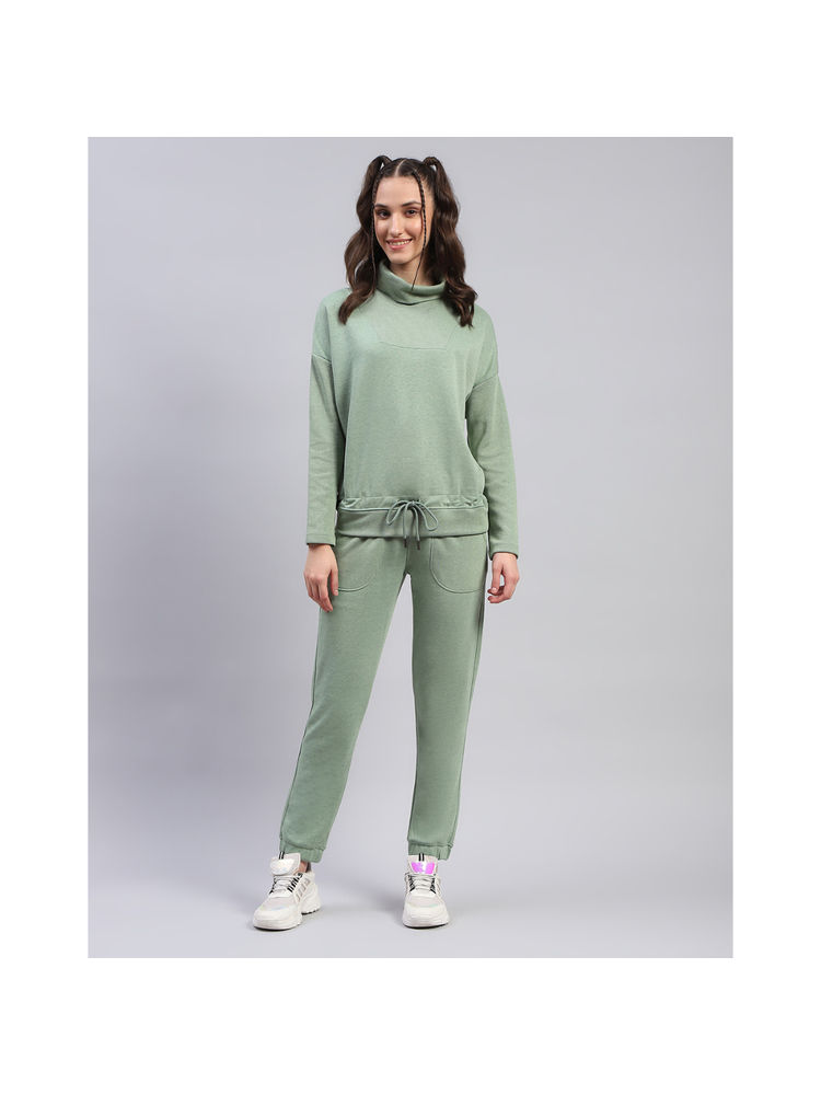 Rock.it Womens Solid Green Turtle Neck Full Sleeve Tracksuit (Set of 2)-picture-25
