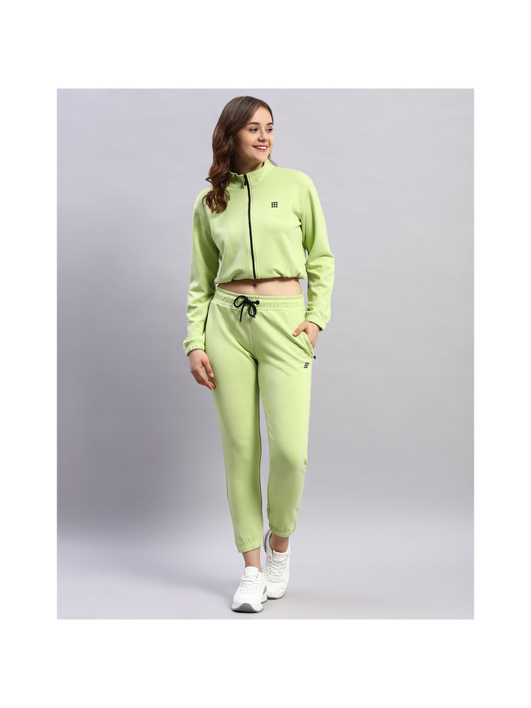 Rock.it Womens Green Solid Mock Neck Full Sleeve Tracksuit (Set of 2)-picture-26
