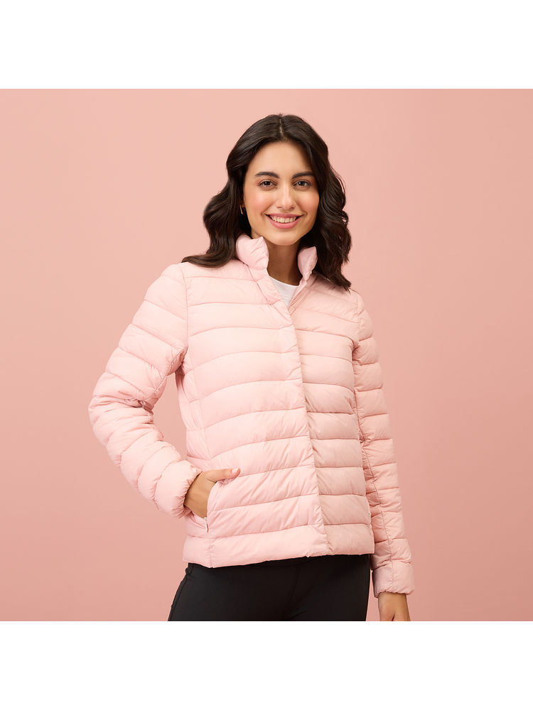NYKD By Nykaa Ultra Light Weight Puffer Jacket with Inbuilt Bag (Set of 2)-NYAT405-Pink-picture-15