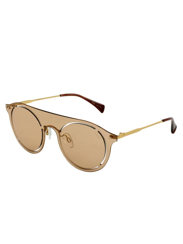 Vintage Unisex UV Protected Brown Lens Round Sunglasses (60)-image-28