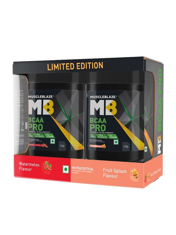 MuscleBlaze BCAA Pro - Watermelon & Fruit Splash (Two Flavour Pack)-image-7