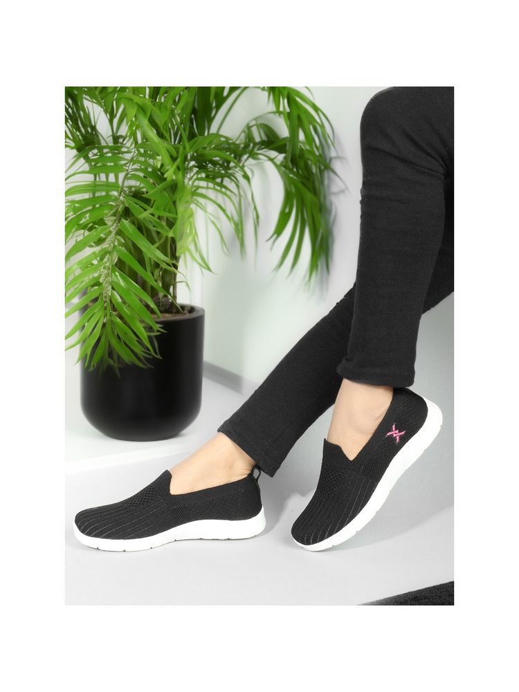 Carlton London Black Design Women Slip-On Sneakers-image-3