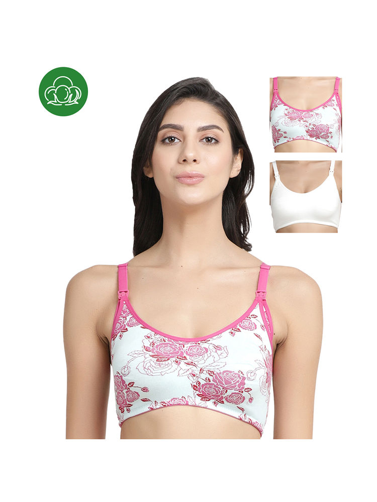 Inner Sense Organic Antimicrobial Soft Nursing Bra Pack of 3 - Multi-Color-picture-21