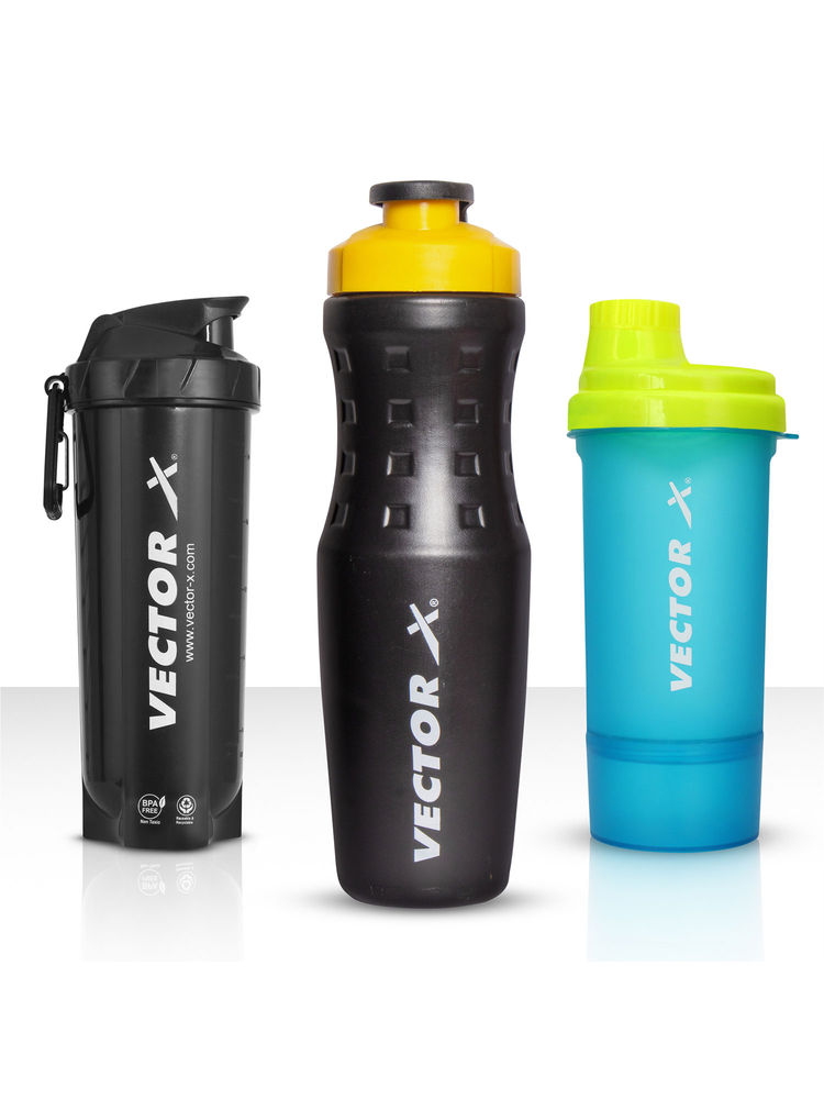 Vector X Sports Combo of 2 Protein Shakers & Water Bottle Pack of 3 (750 ml)-picture-18