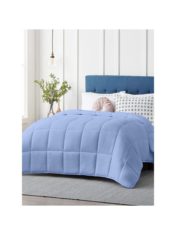 Razzai Sky Blue-Coloured Microfiber Ac Room 100 Gsm Single Bed Comforter-picture-11